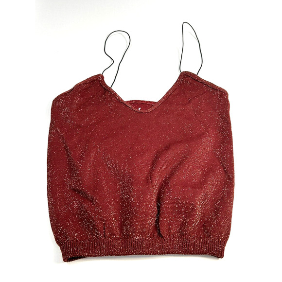 Free People Tops - Free People Intimately Skinny Strap Seamless Brami Cami Crop Top Burgundy XS/S